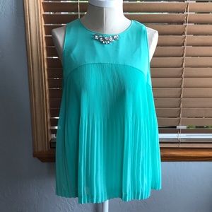 Ted Baker green pleated top.